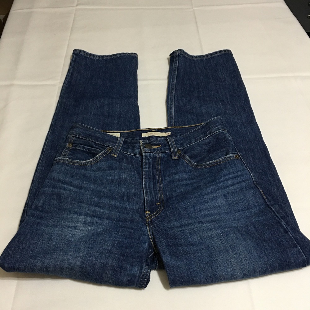 Levi's Premium Dad Jeans Women Size 24 Big E Dark Wash Straight Leg